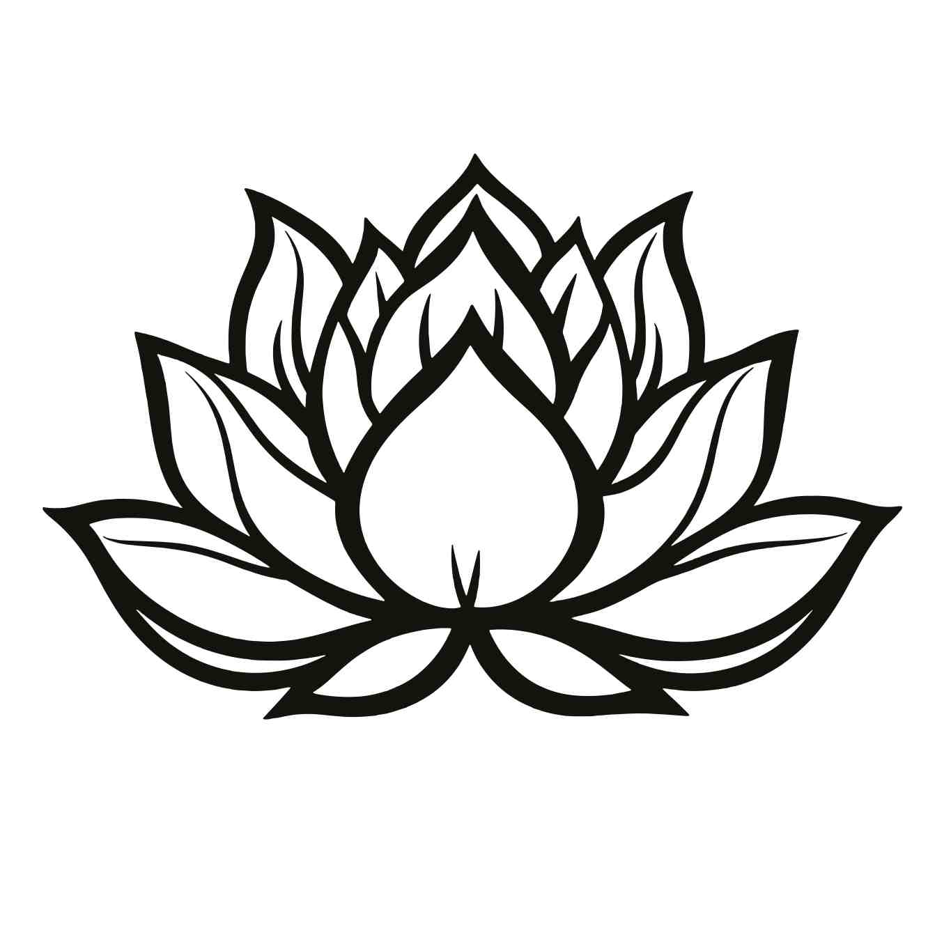 Elegant Black and White Lotus Illustration