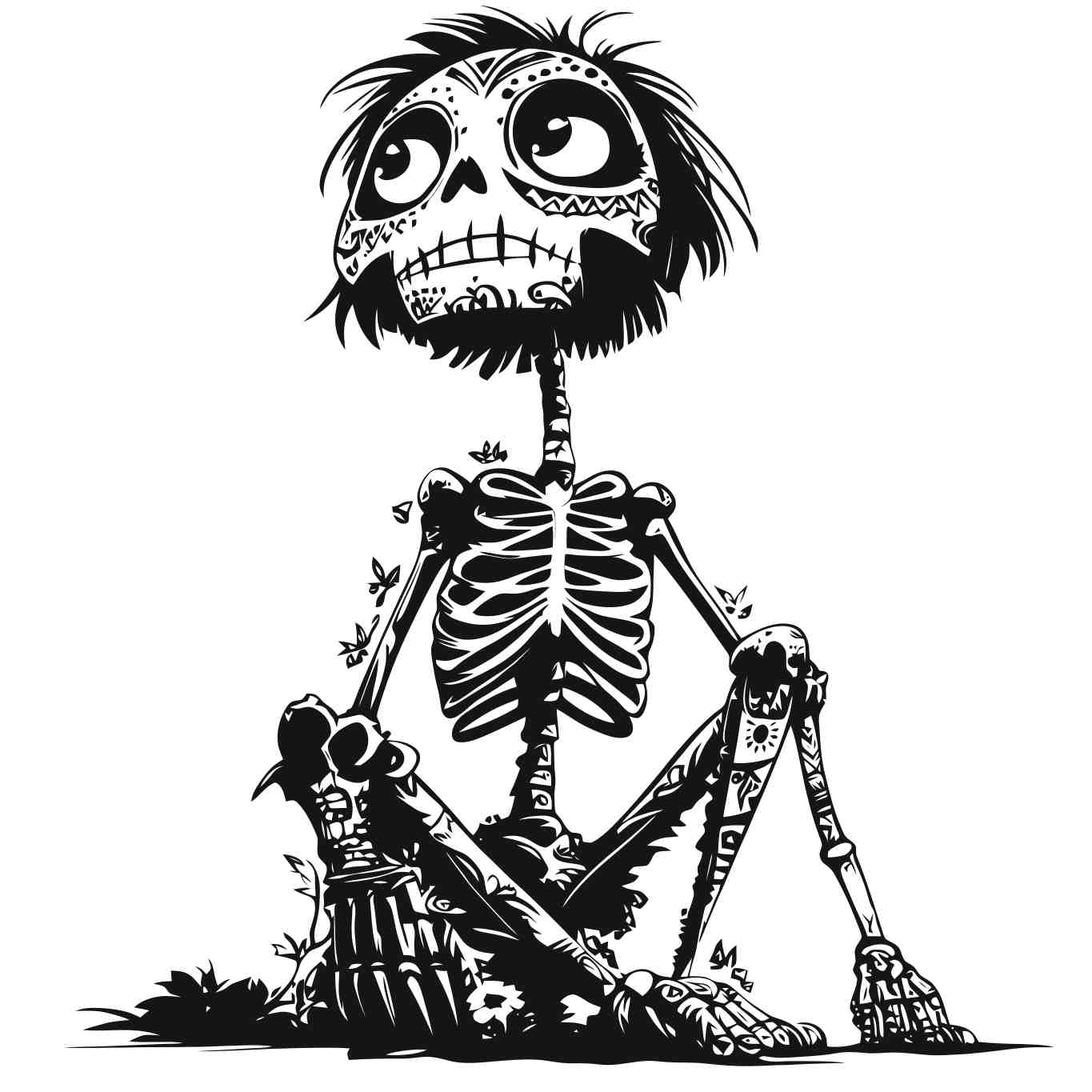 Playful Halloween Skeleton Illustration